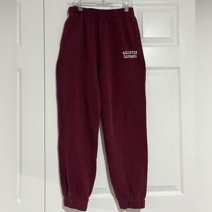 Burgendy High-Rise Joggers/Sweatpants Women’s Hollister